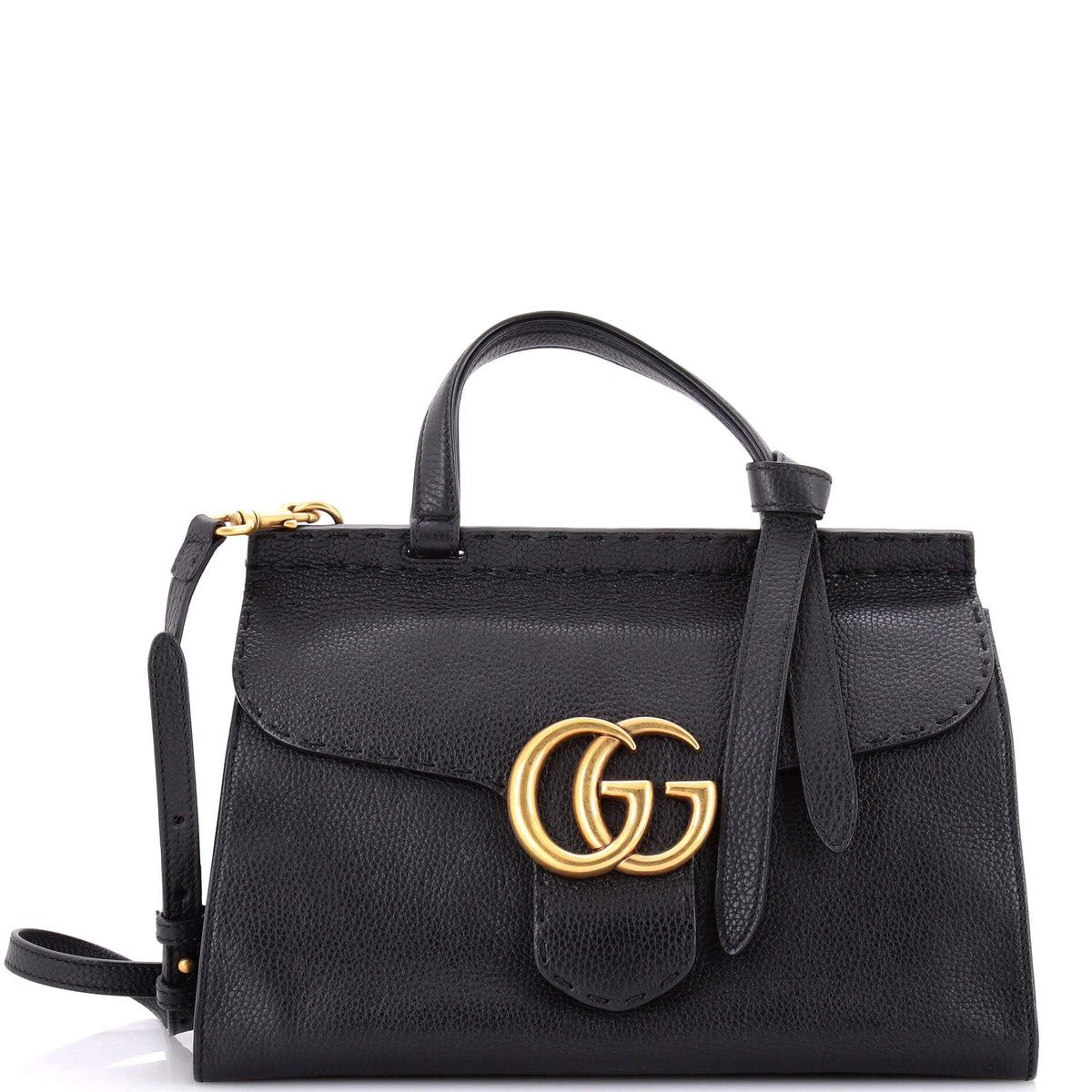 Gucci GUCCI GG Marmont Top Handle Bag Leather Small