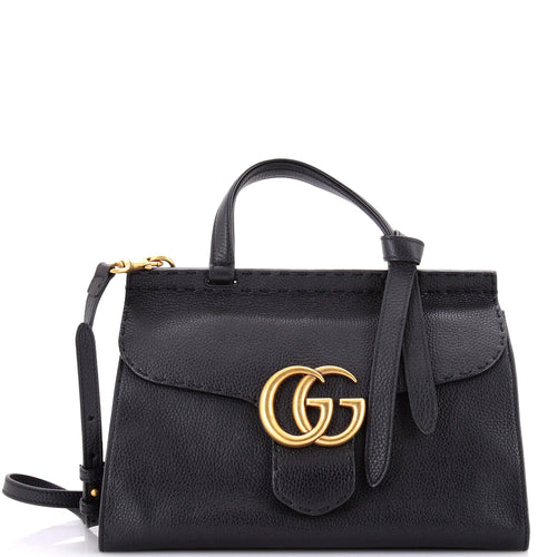 GUCCI GG Marmont Top Handle Bag Leather Small