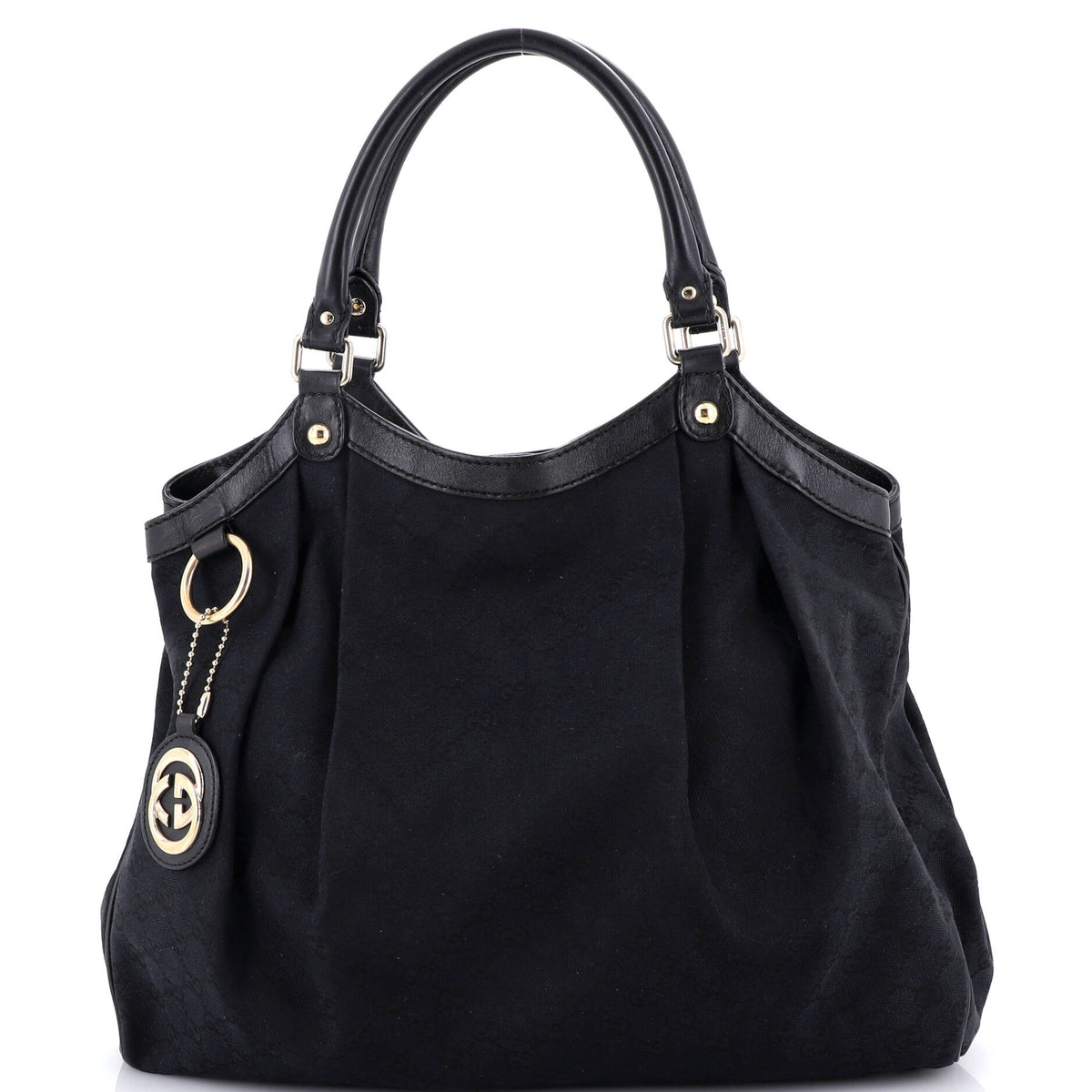 Gucci GUCCI Sukey Tote GG Canvas with Leather Large
