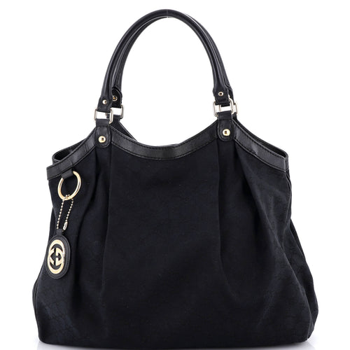 GUCCI Sukey Tote GG Canvas with Leather Large