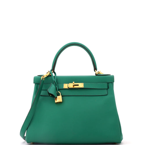 Kelly Handbag Vert Vertigo Evercolor with Gold Hardware 28