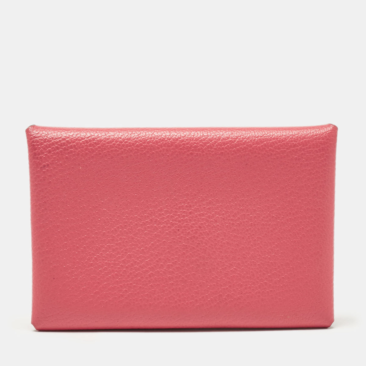 Hermès Hermès Rose Azalee Chevre Mysore Leather Calvi Card Holder