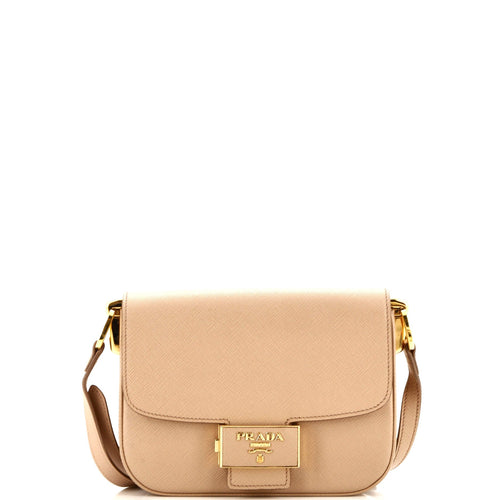 PRADA Embleme Flap Bag Saffiano Leather Small