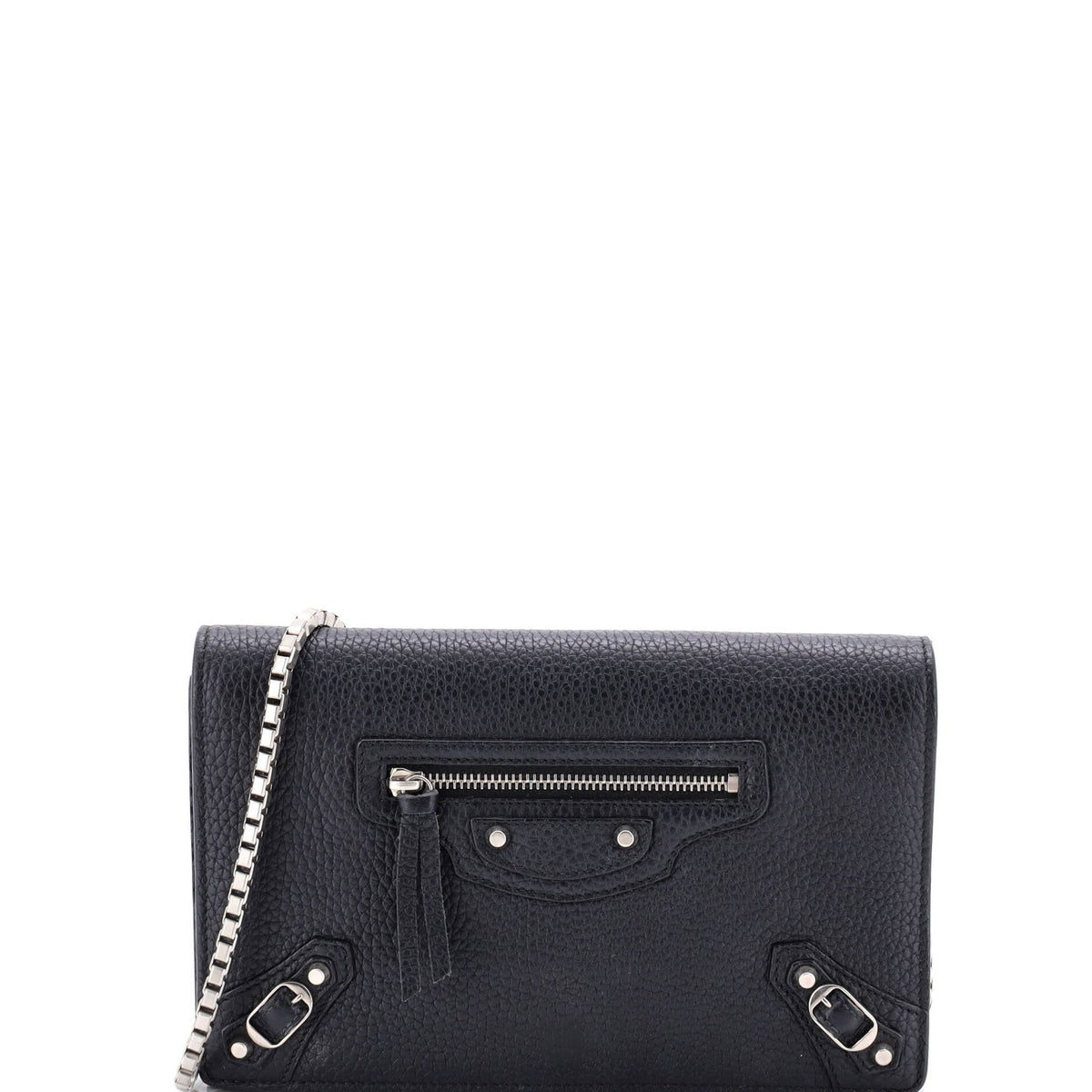 Balenciaga City Classic Studs Wallet on Chain Leather Small