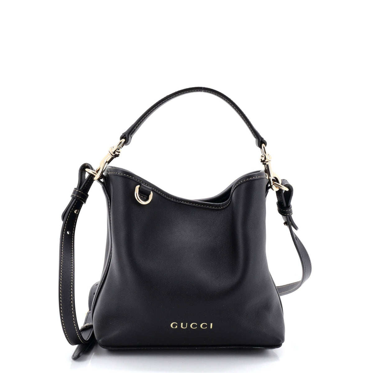 Gucci GUCCI Emblem Bucket Bag Leather Small
