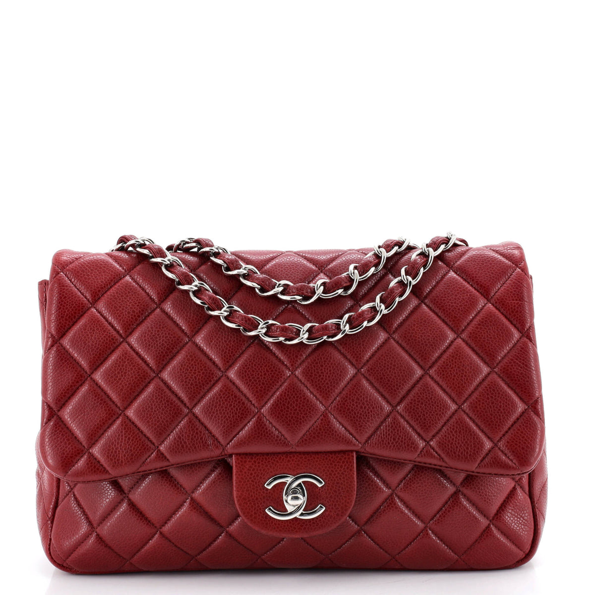 Chanel CHANEL Classic Single Flap Bag Quilted Caviar Jumbo