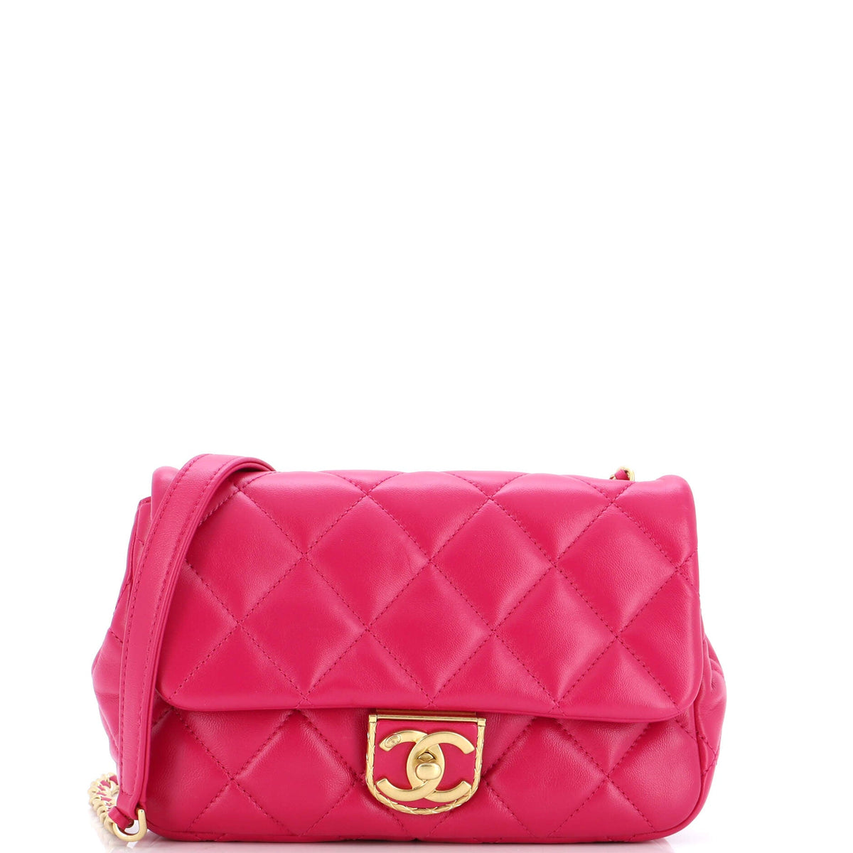Chanel CHANEL Quilt Metal Edge CC Flap Bag Quilted Lambskin Small
