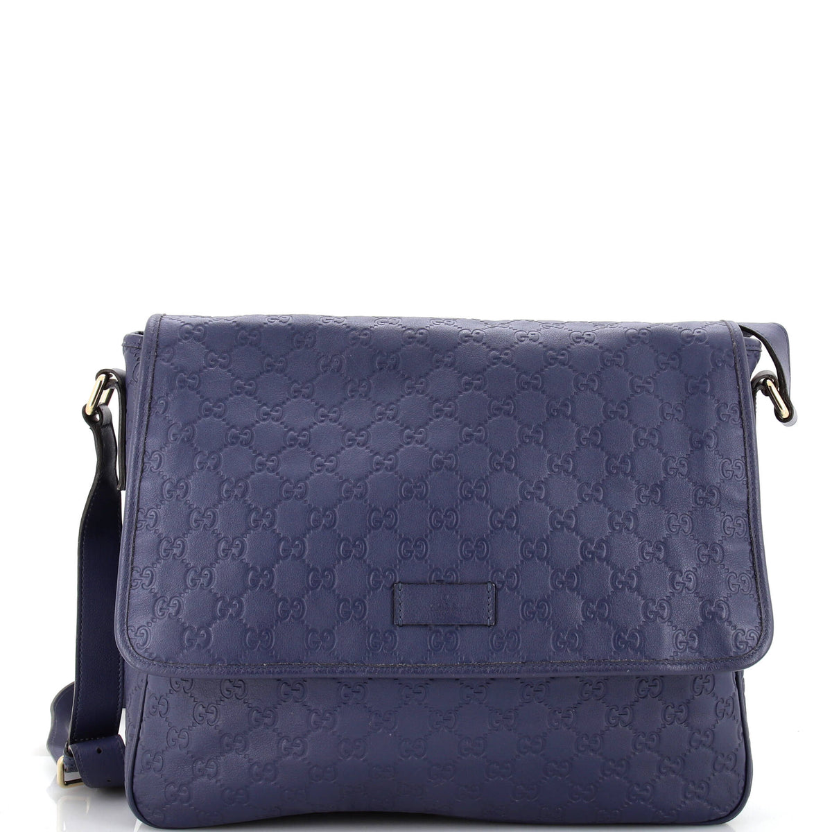 Gucci GUCCI Flap Messenger Bag Guccissima Leather Large