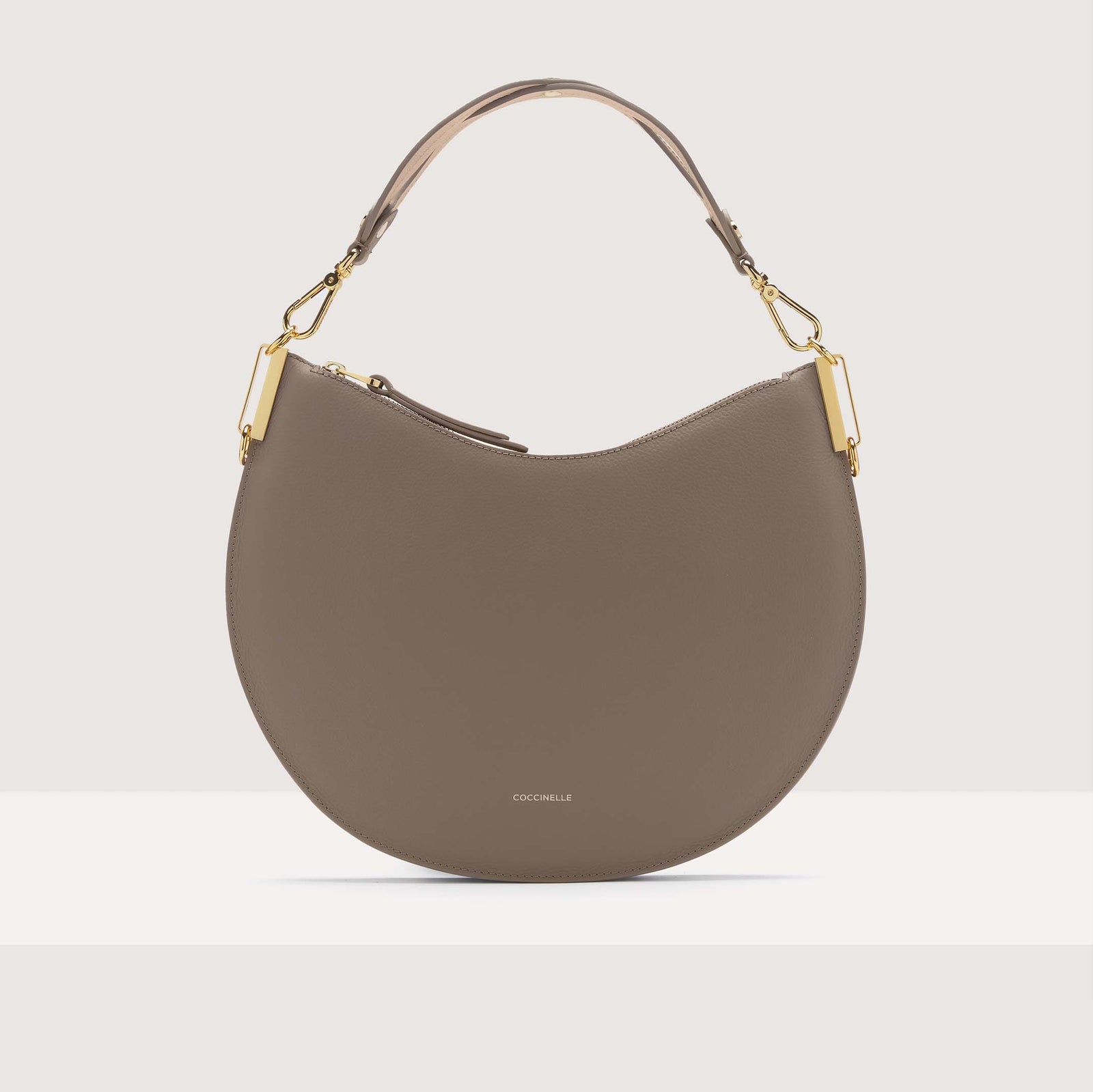 Coccinelle Grained Leather Shoulder Bag Sunup Medium