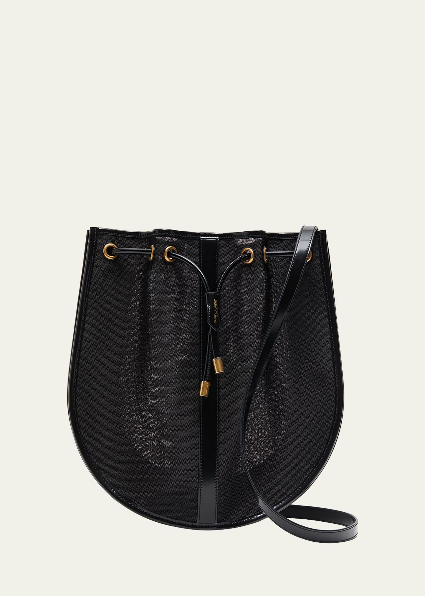 Saint Laurent Daryl Shoulder Bag in Mesh and Patent Leather