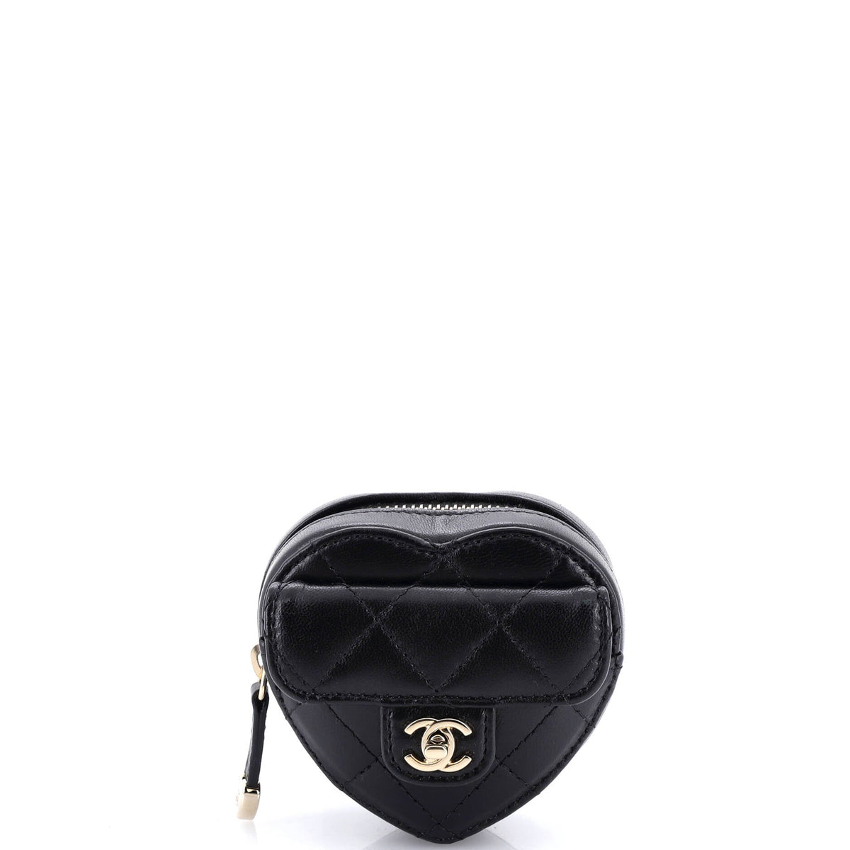 Chanel CHANEL CC in Love Heart Arm Zip Coin Purse Quilted Lambskin
