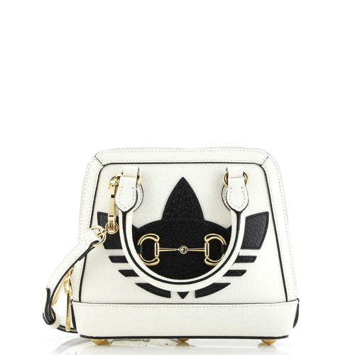 GUCCI x Adidas Horsebit 1955 Top Handle Bag Leather with Applique Mini