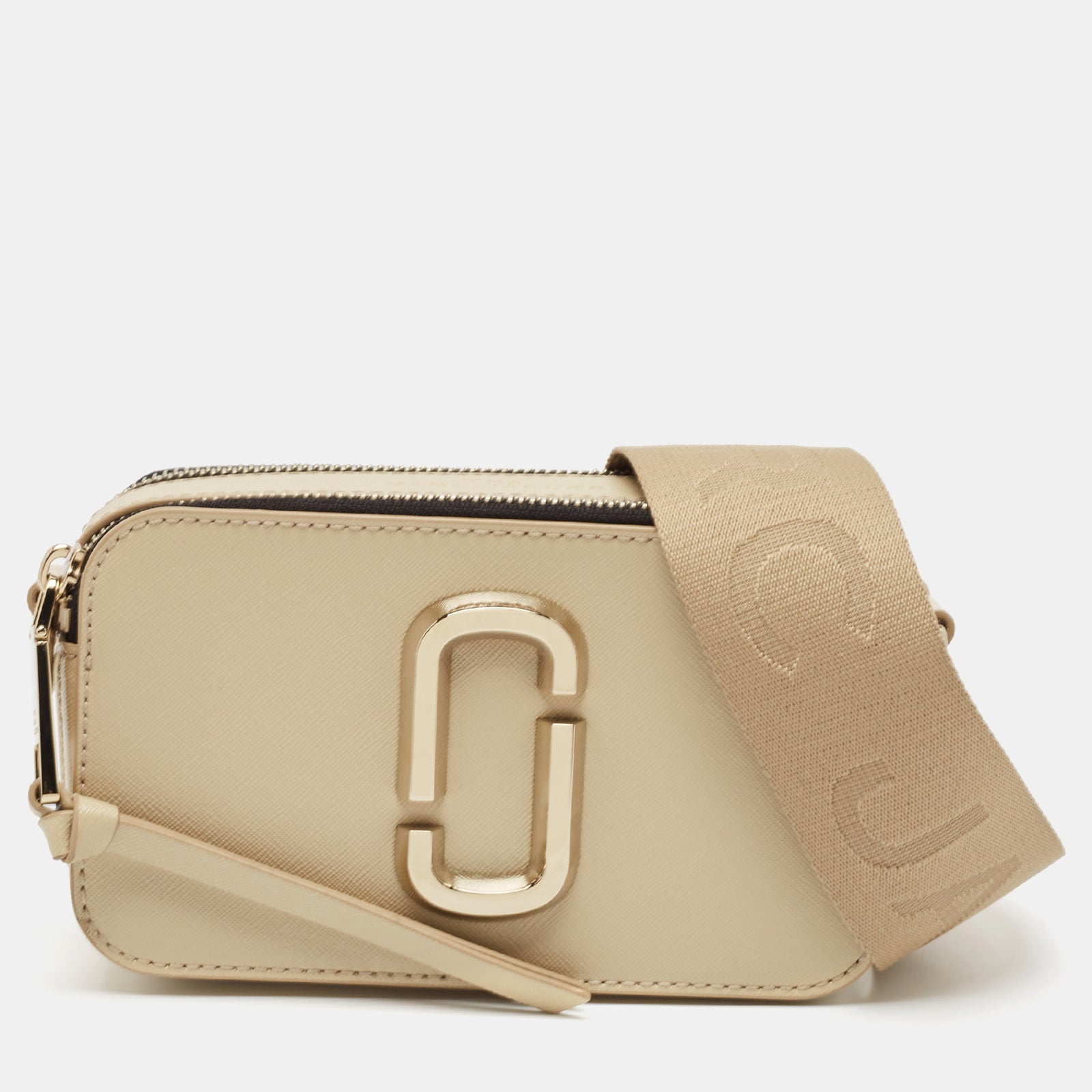 Marc Jacobs Umhängetasche „Snapshot Camera“ aus Lackleder in Beige