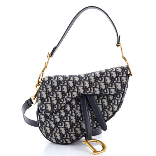 Saddle Handbag with Strap Oblique Canvas Medium