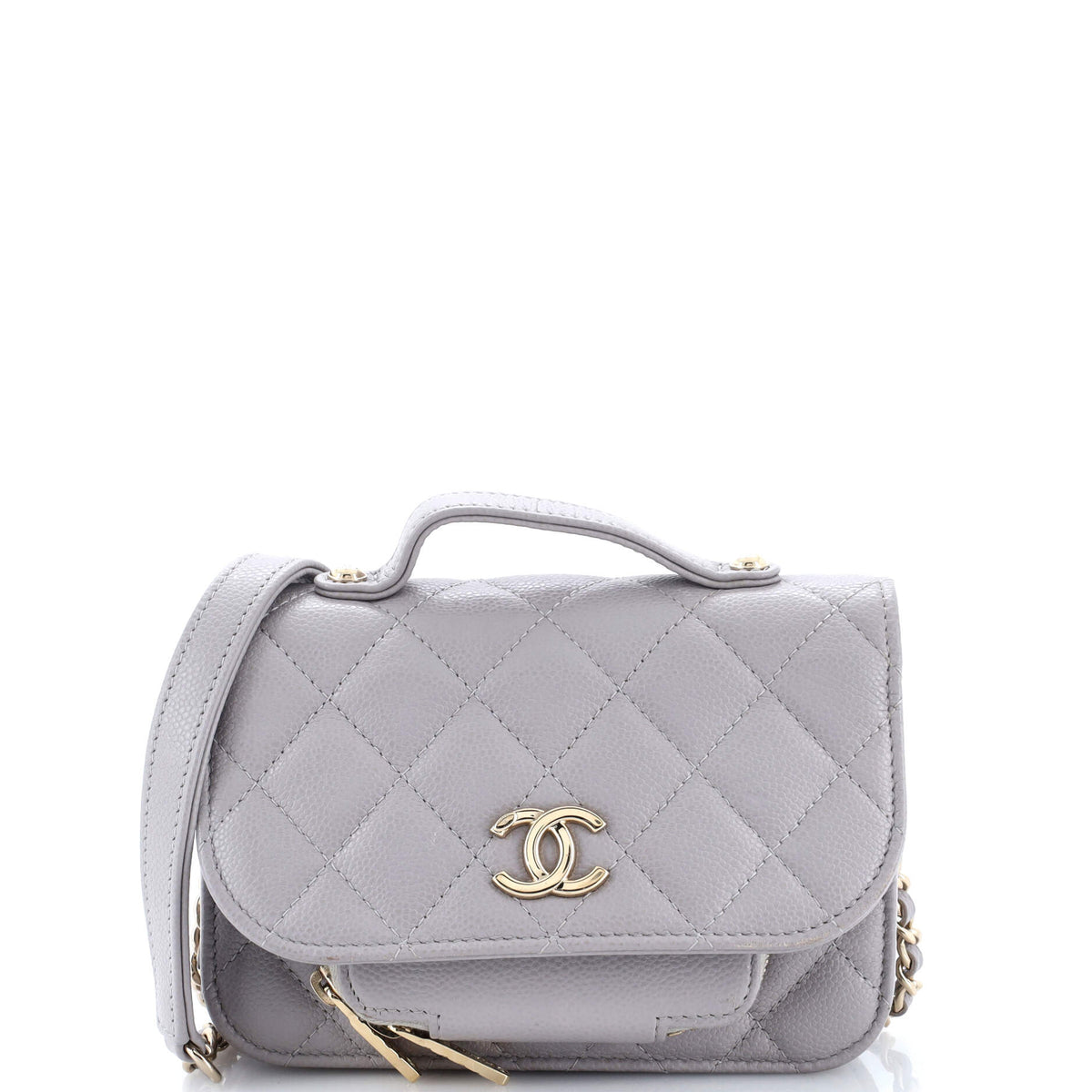 Chanel CHANEL Business Affinity Flap Clutch with Chain Quilted Caviar