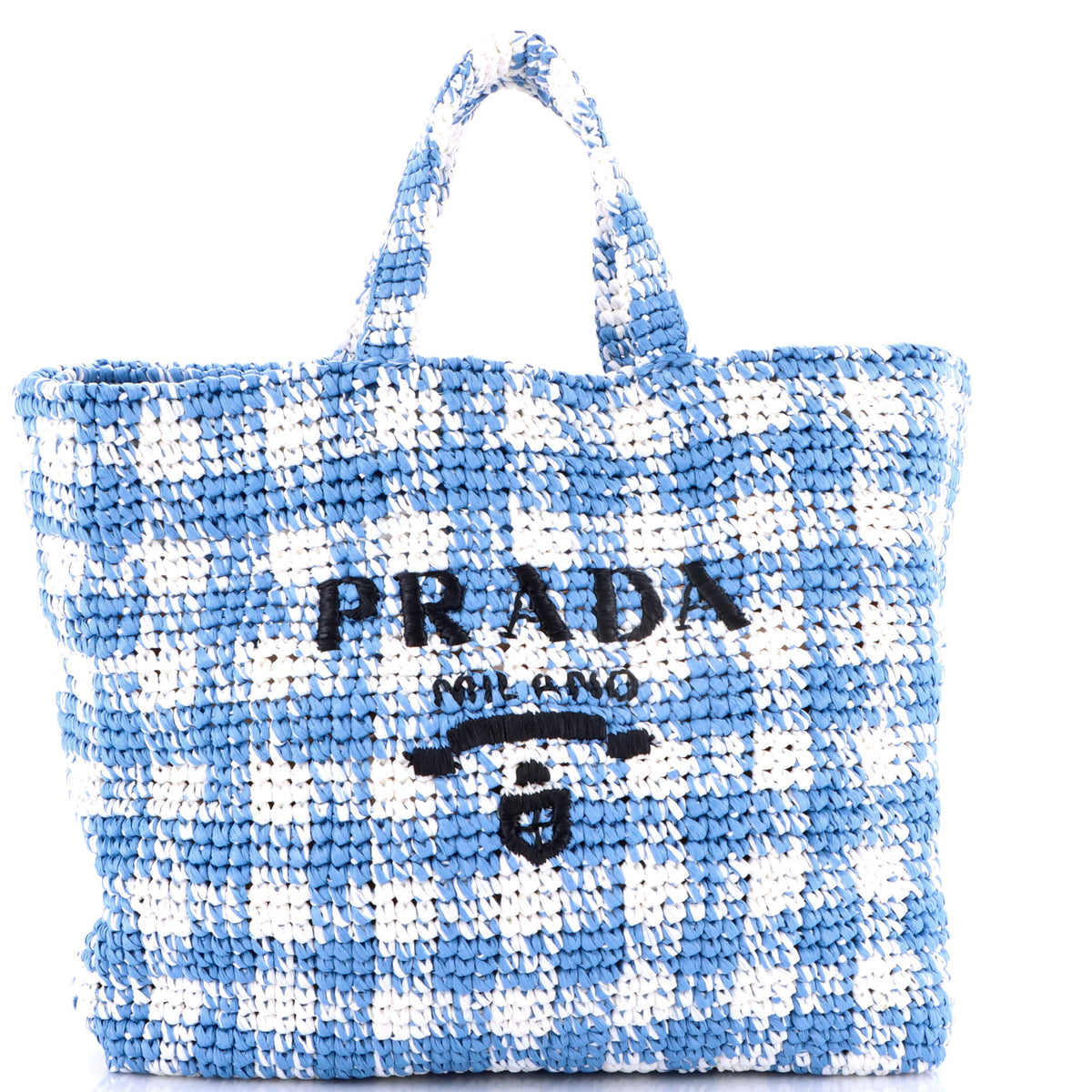 Prada PRADA Logo Tote Raffia Large