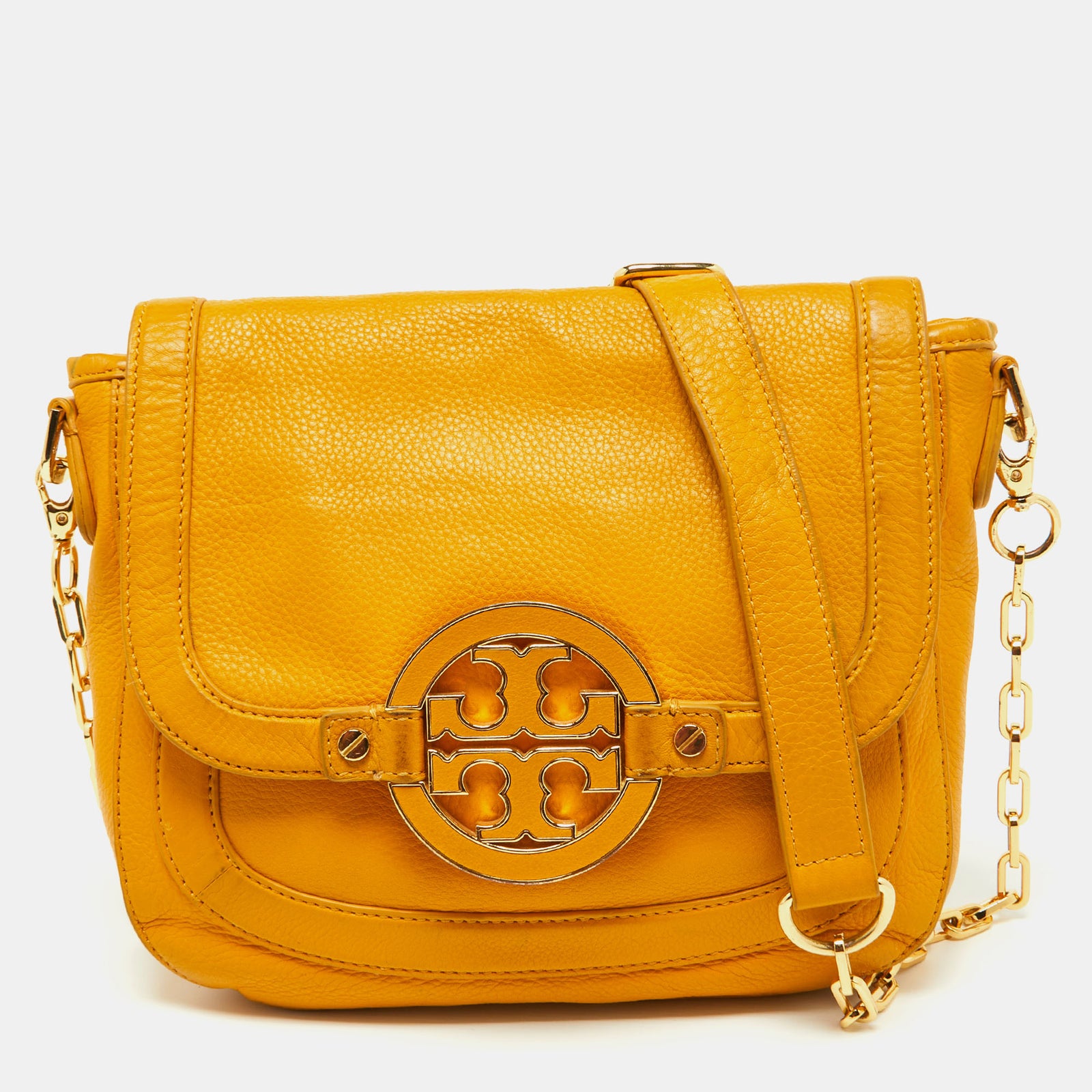 Tory Burch Mustard Leather Amanda Shoulder Bag