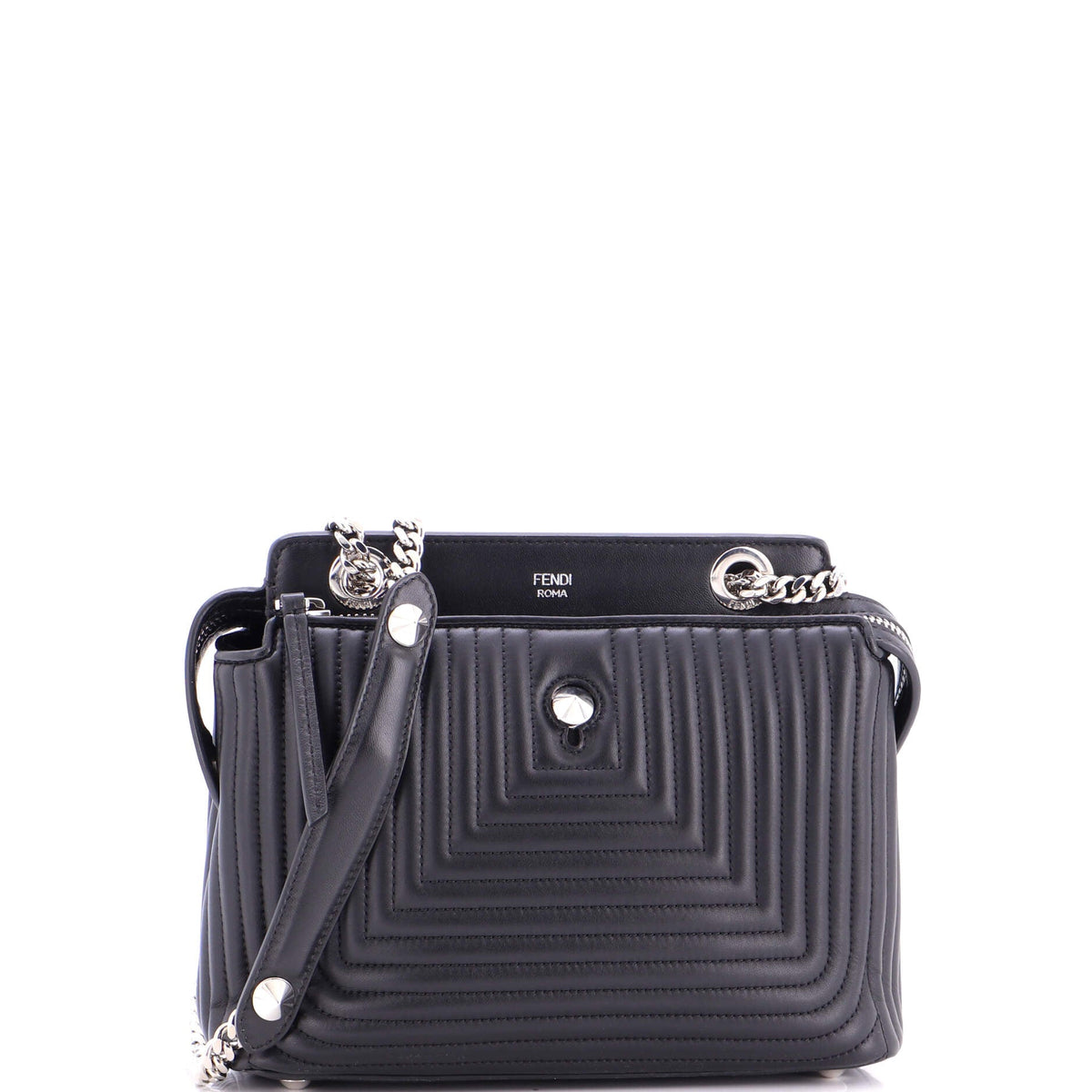 Fendi FENDI DotCom Click Shoulder Bag Quilted Leather Small