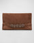 Monili Flap Suede Clutch Bag