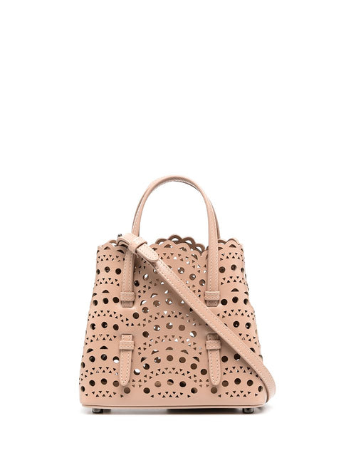 Women's Mina 16 Micro Leather Handbag in Beige | Size UNI | AA1S06716C0A29