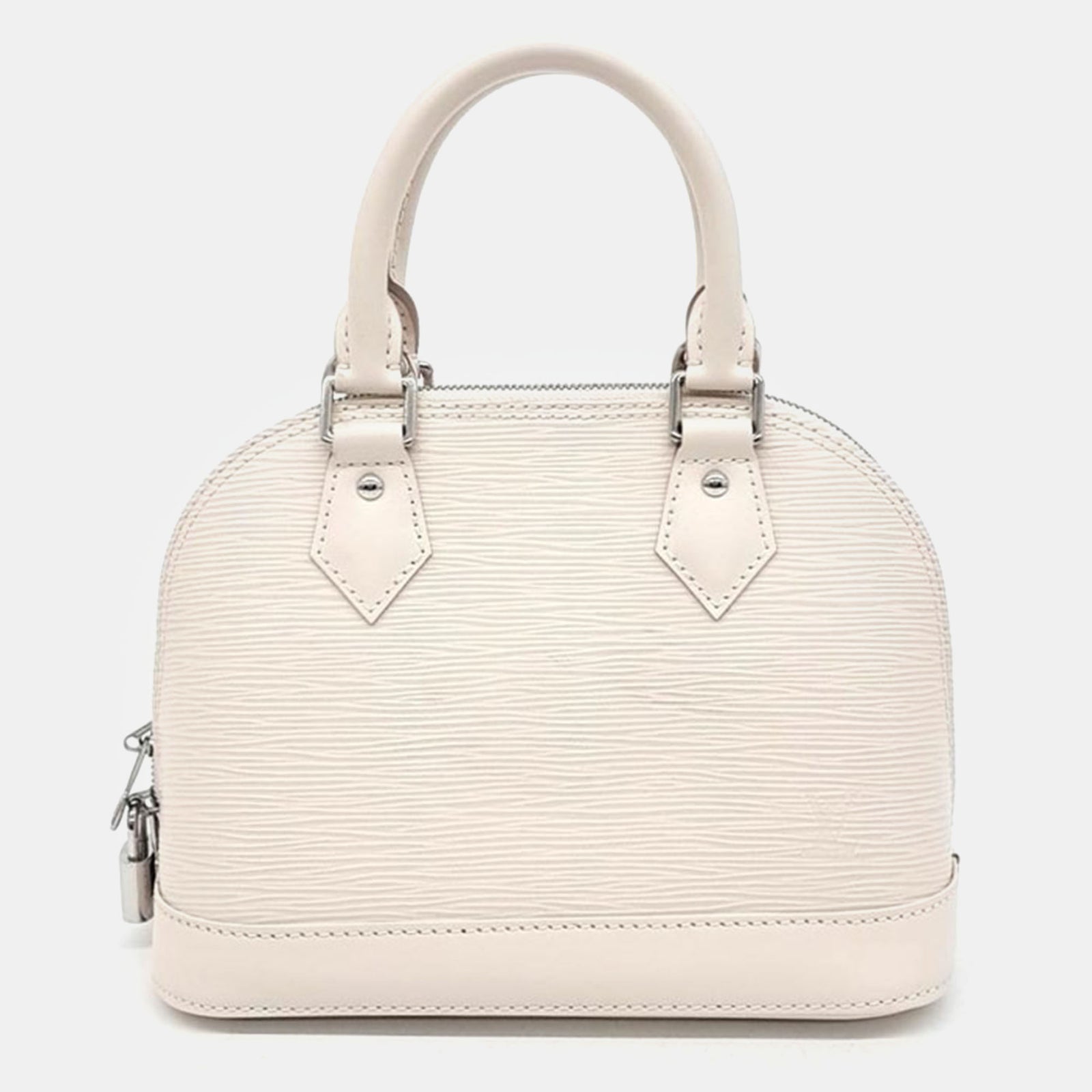 Louis Vuitton White Epi Leather Alma BB Satchel Bag