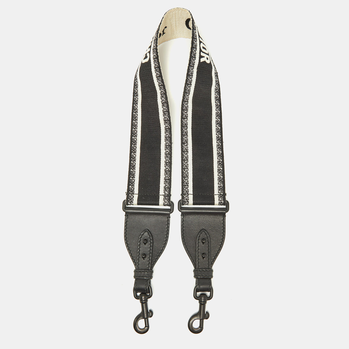 Dior Black Logo Embroidered Canvas Book Shoulder Bag Strap