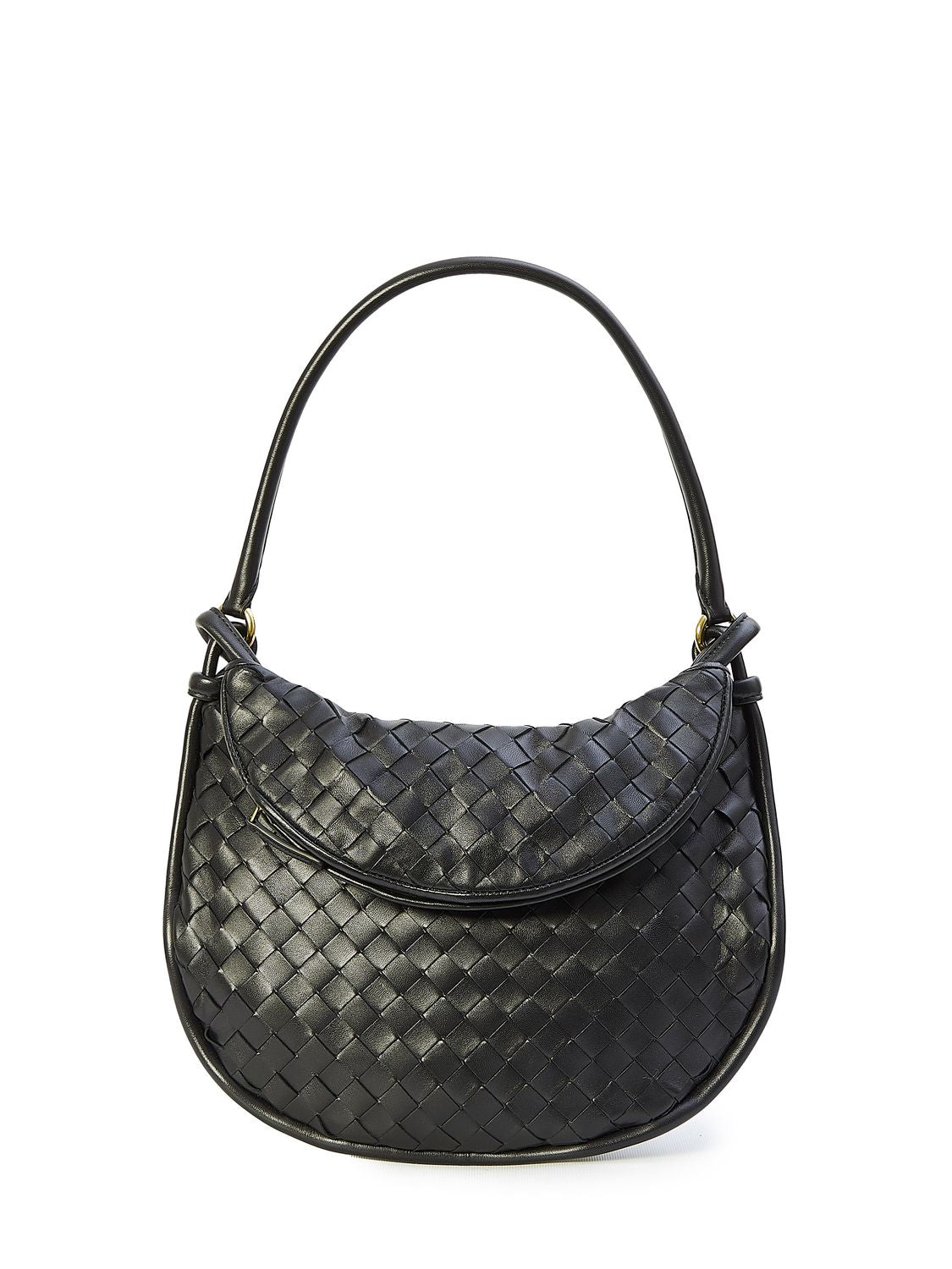 Bottega Veneta Women's Medium Gemelli Leather Shoulder Bag in Black | 764281VCPP1 Color 1019