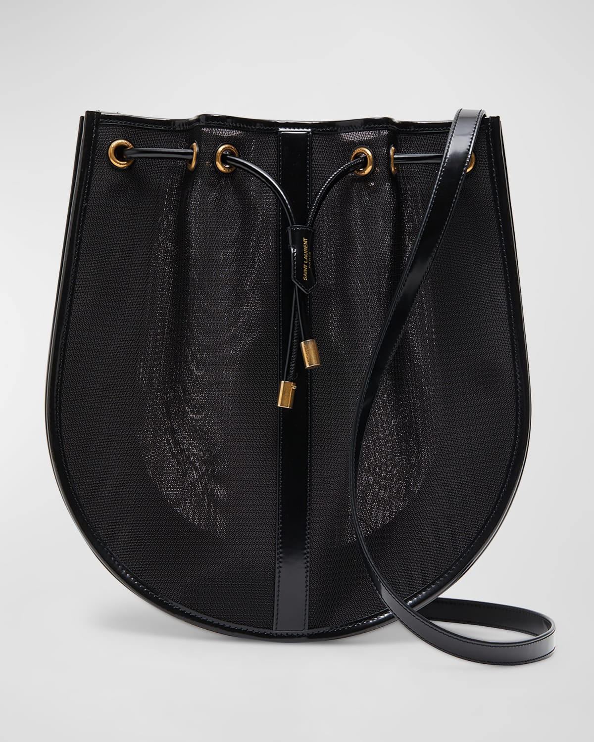 Saint Laurent Daryl Shoulder Bag in Mesh and Patent Leather