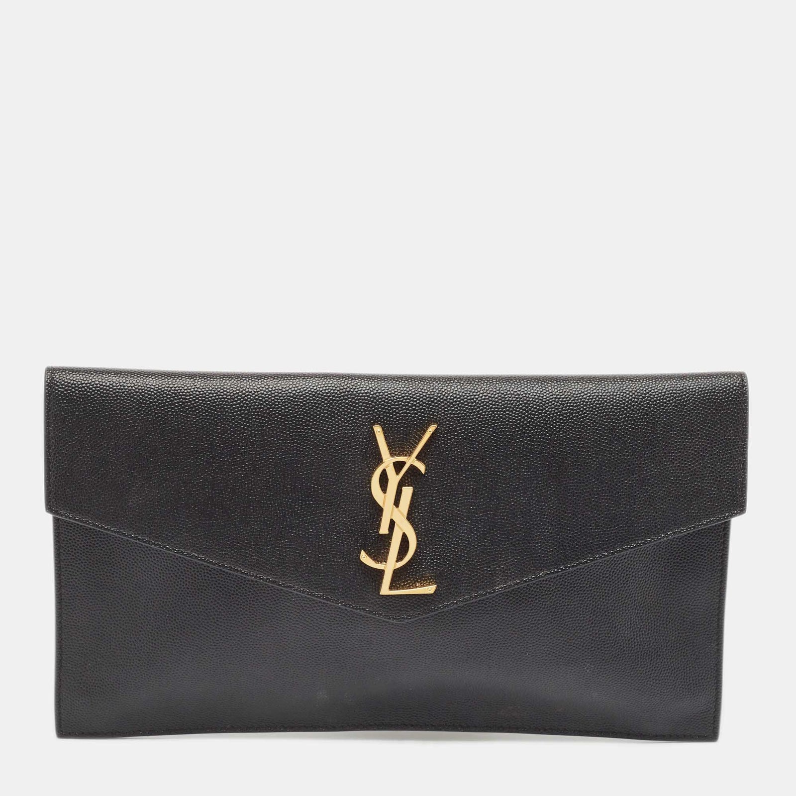 Saint Laurent Paris Saint Laurent Black Leather Uptown Pouch