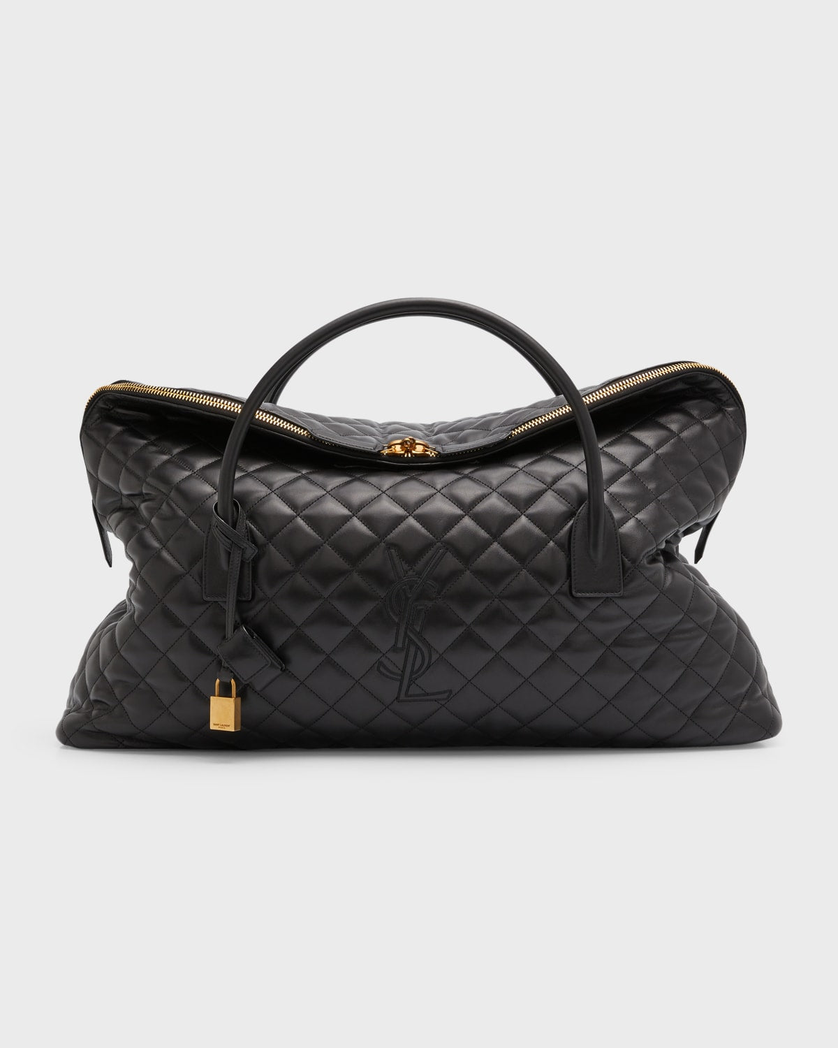 Saint Laurent Es Giant YSL Travel Bag in Smooth Quilted Leather