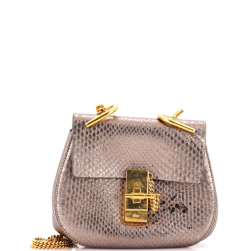 CHLOE Drew Crossbody Bag Python Mini