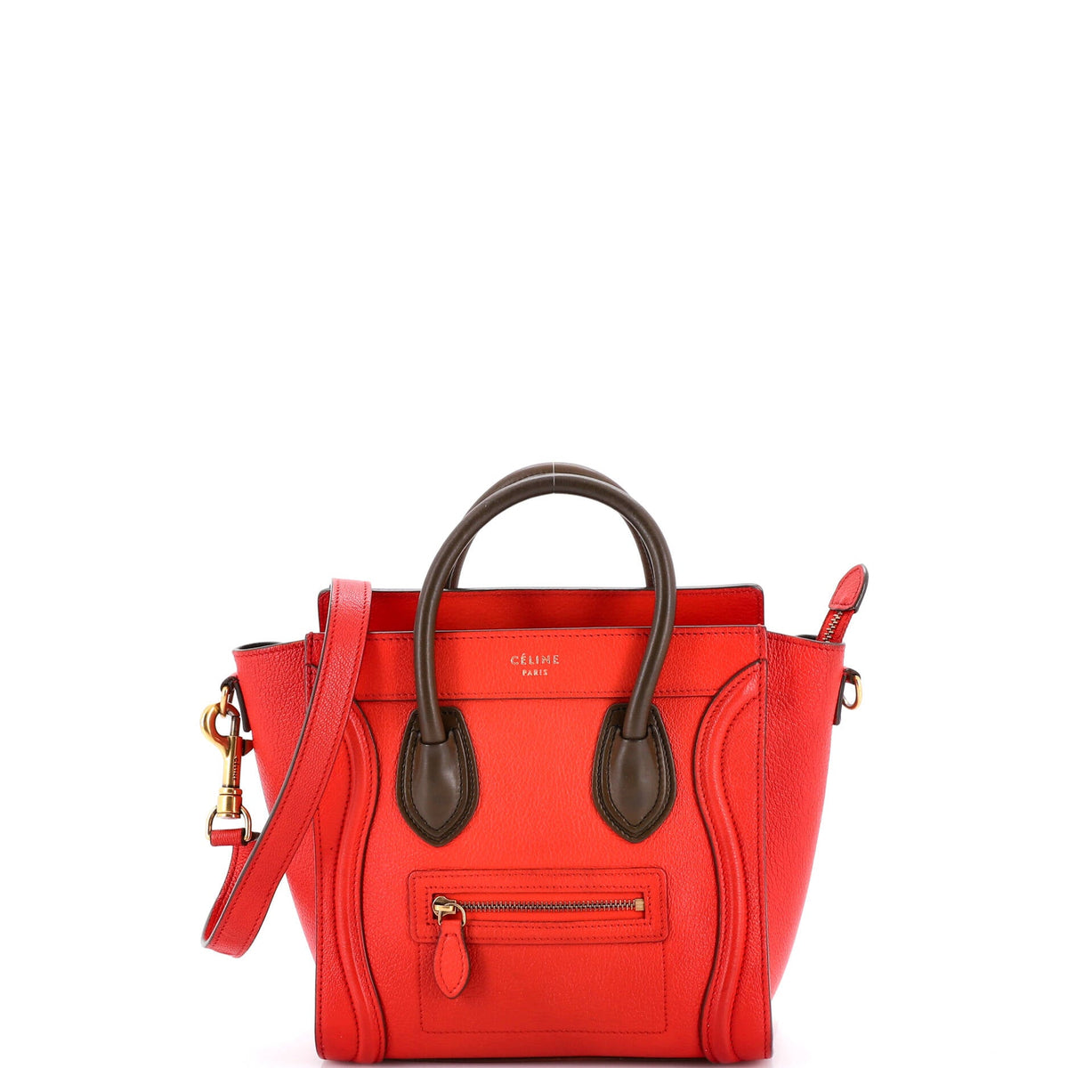 Celine CELINE Bicolor Luggage Bag Grainy Leather Nano