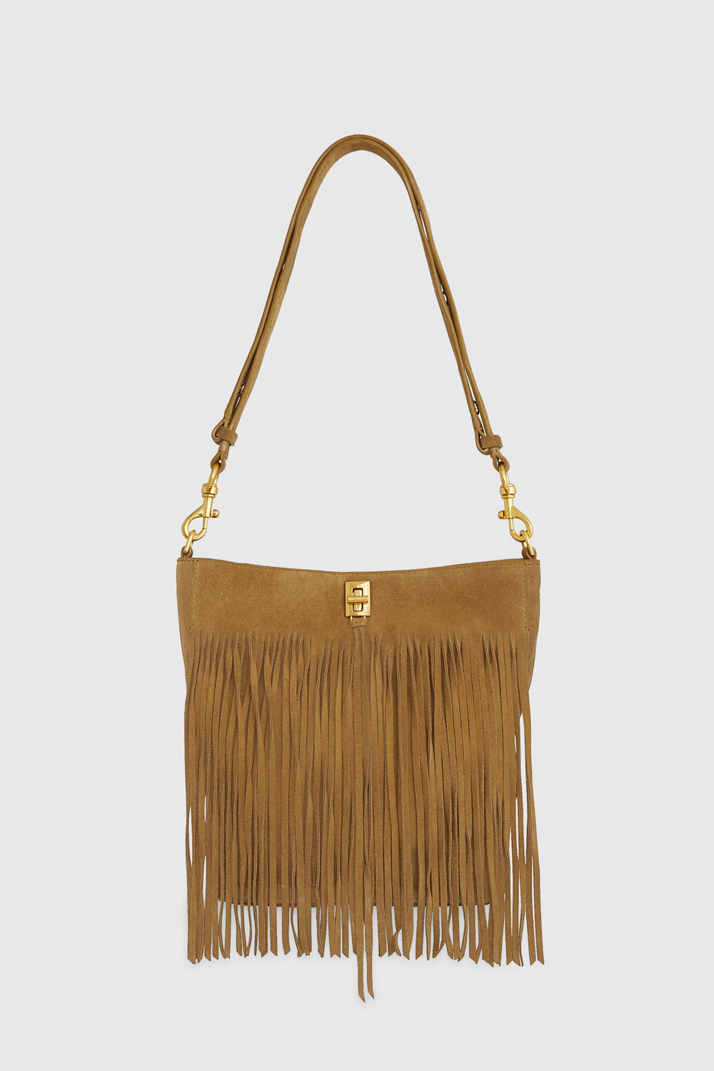 Rebecca Minkoff Darren Bucket With Fringe Bag In Honey
