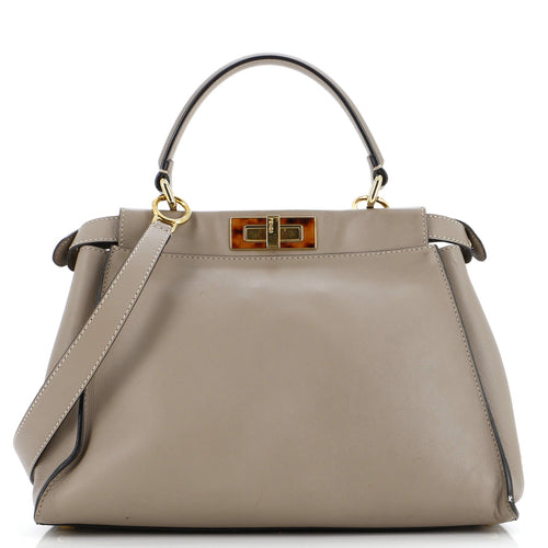 FENDI Peekaboo Bag Leather with Tortoise Detail Regular