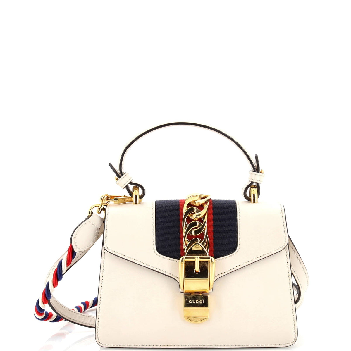 Gucci GUCCI Sylvie Top Handle Bag Leather Mini