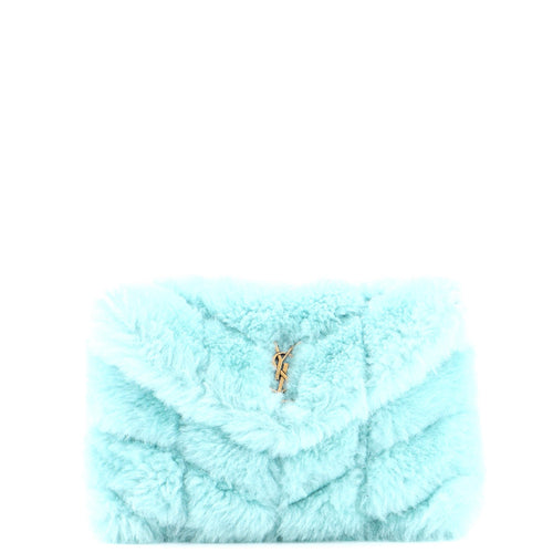 LouLou Puffer Clutch Matelasse Chevron Shearling Small