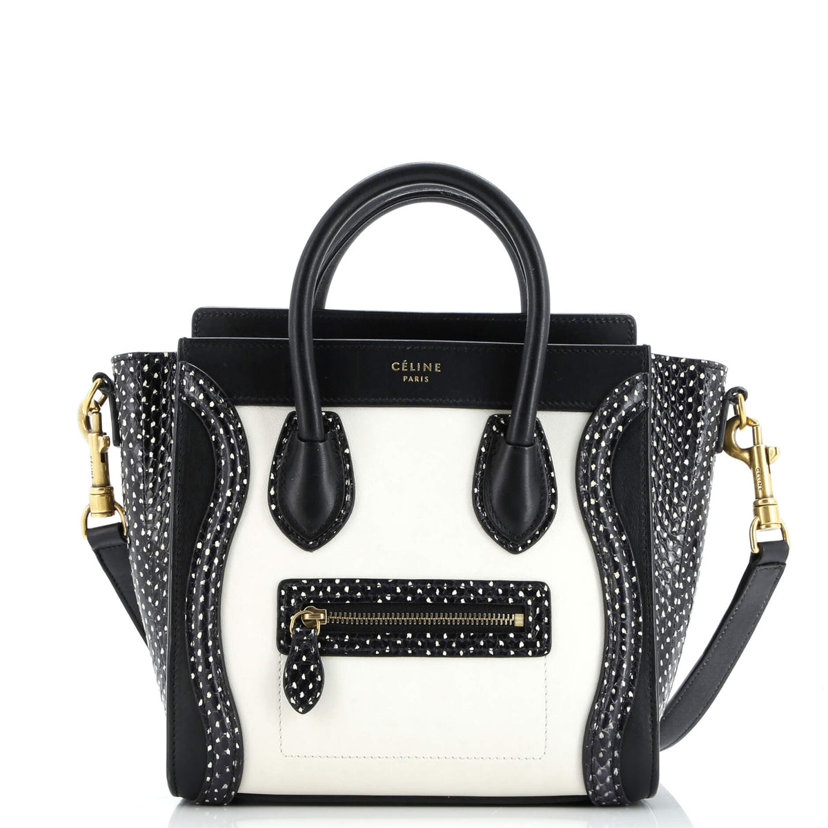 Celine CELINE Luggage Bag Leather and Watersnake Nano