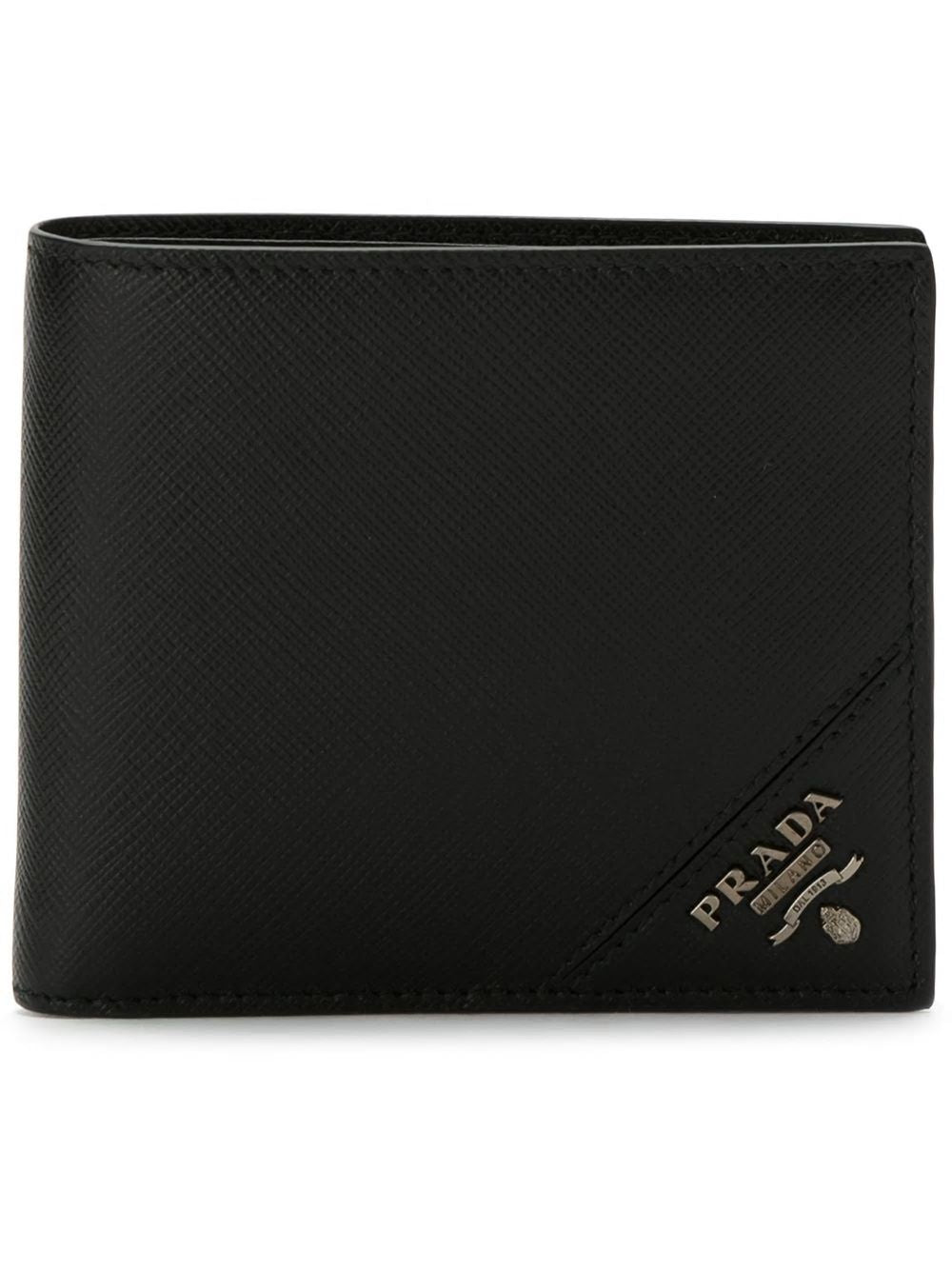 Prada Men's Metal Logo Wallet in Nero | 2MO513QME