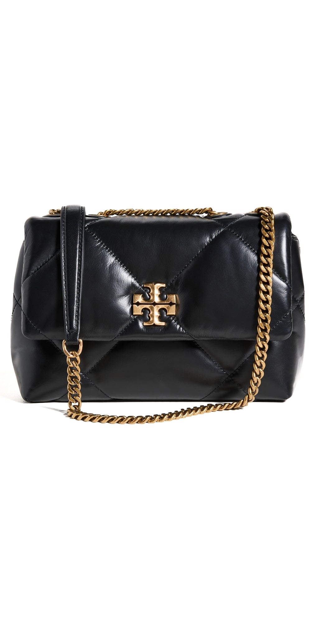 Tory Burch Kira Diamond Quilt Small Convertible Shoulder Bag Black One Size