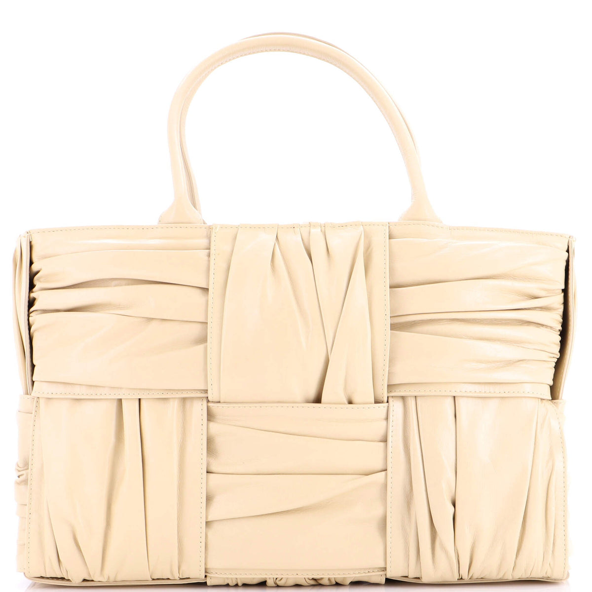 Bottega Veneta Arco Tote Maxi Intrecciato Plisse Leather Medium