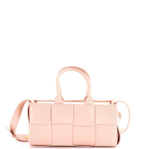Arco Top Handle Shoulder Bag Maxi Intrecciato Leather East West