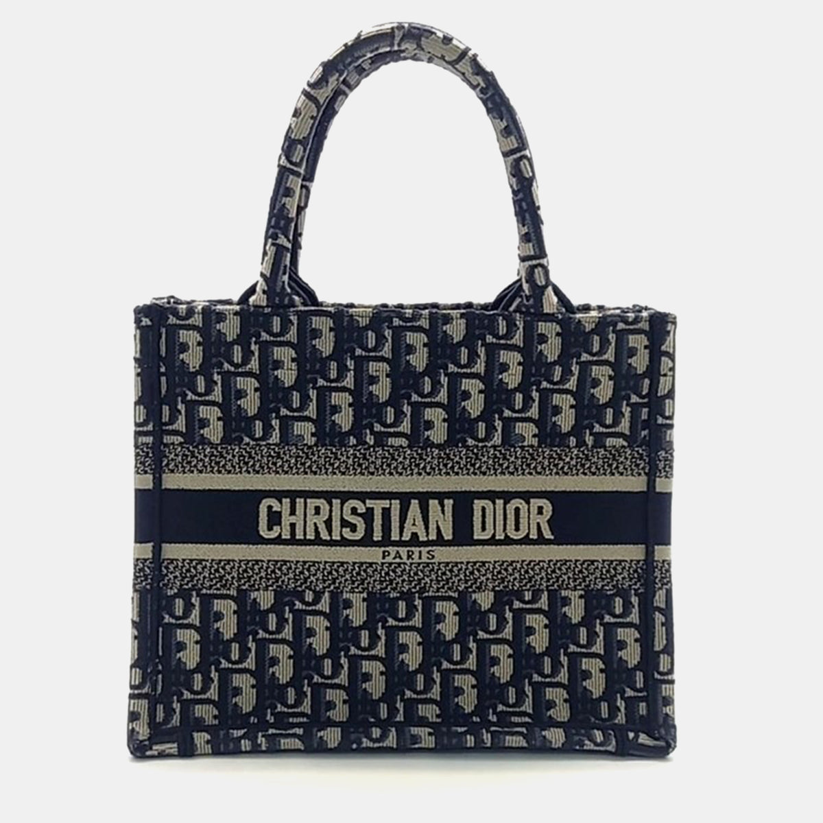 Dior Christian Blue Oblique Canvas Book Tote Mini Bag