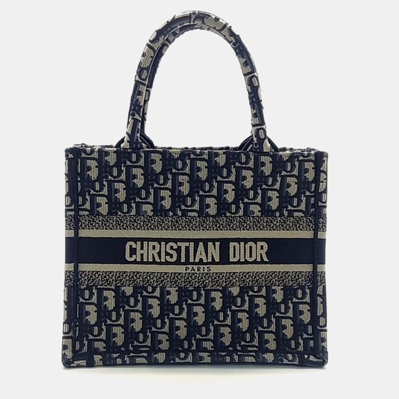 Dior Christian Blue Oblique Mini-Buchtasche aus Canvas