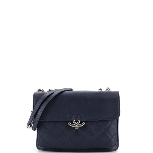 CHANEL CC Box Flap Bag Quilted Calfskin Small