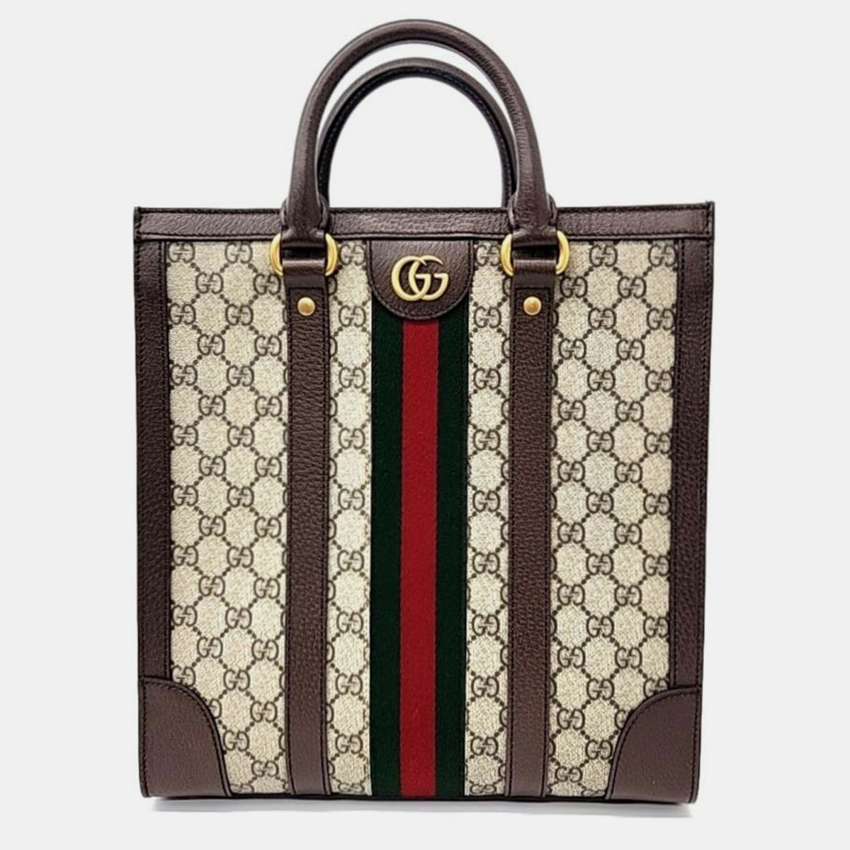 Gucci Beige GG Canvas Ophidia Medium Tote Bag