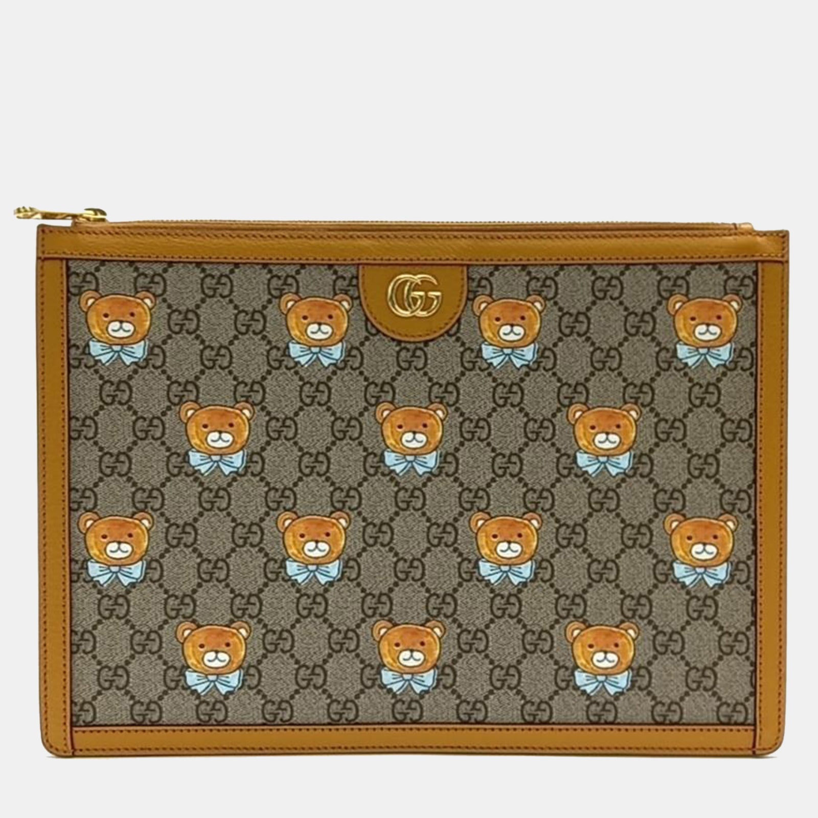 Gucci x KAI Beige Printed GG Coated Canvas Pouch