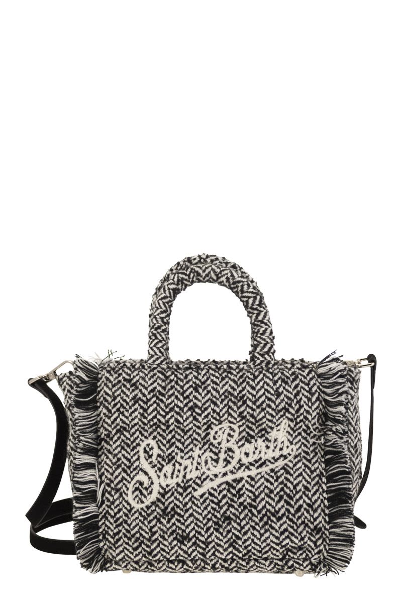 Mc2 Saint Barth Mini Vanity Bag With Bangs And Embroidered Logo in Black | VAMI005