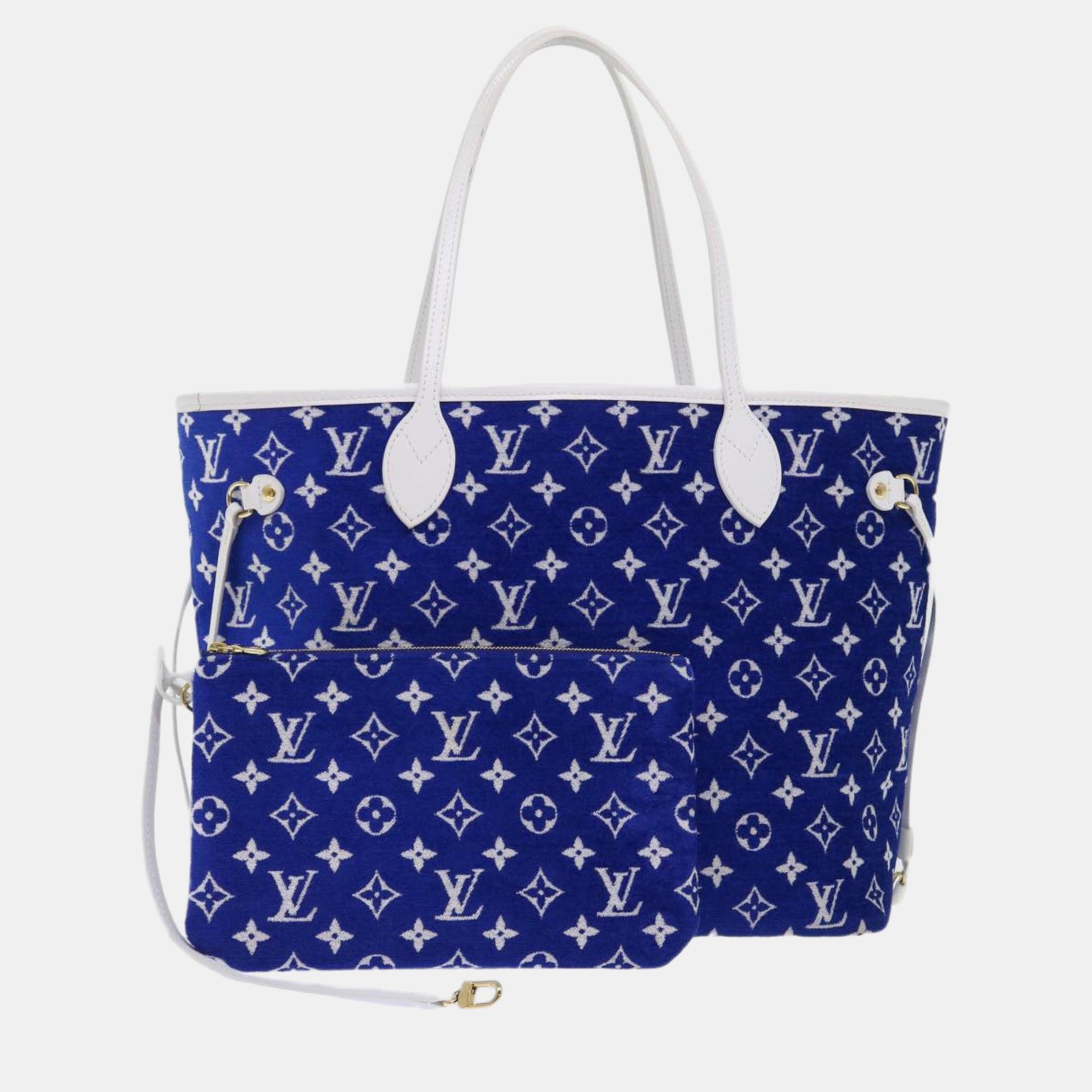 Louis Vuitton Sac fourre-tout Neverfull MM en cuir bleu Spring In The City