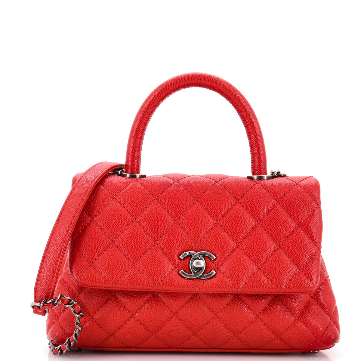 Chanel CHANEL Coco Top Handle Bag Quilted Caviar Mini