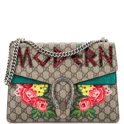 GUCCI Dionysus Bag Embroidered GG Coated Canvas Medium